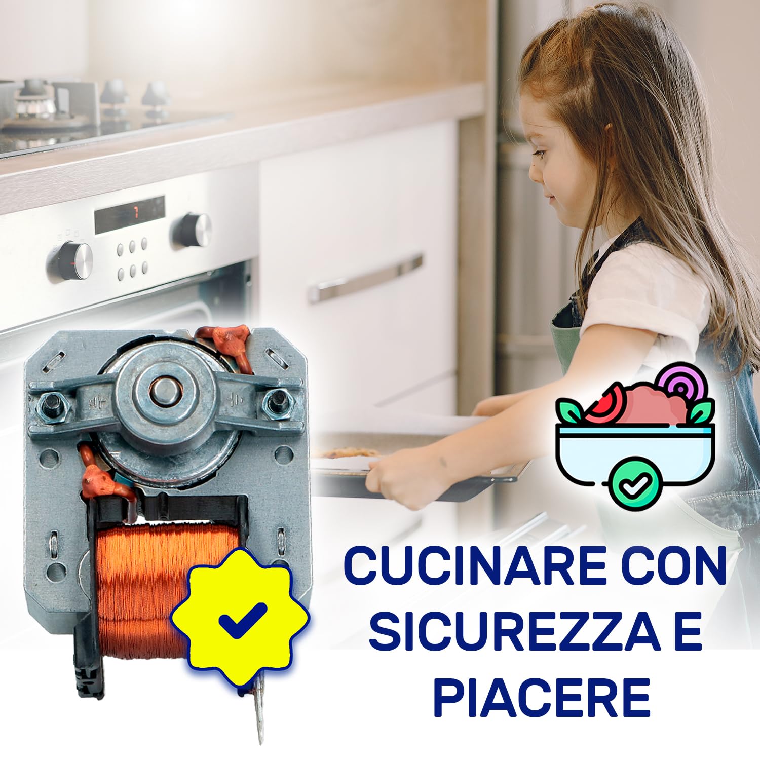 Motore Ventola Forno 25W 220-240V 50Hz con Codice Originale 3890813045 389081304/5 per AEG per Electrolux per Zanussi - MADE IN EU - Garanzia di 10 Anni - MONTERAL