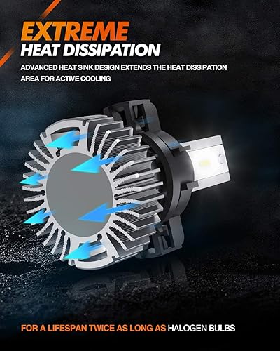 Miniatura 4 de SEALIGHT 5202 5201 PS24W Bombillas LED antiniebla o DRL, 400% más brillante PS19W 9009 bombilla antiniebla para automóvil, 6000K xenón blanco, 16