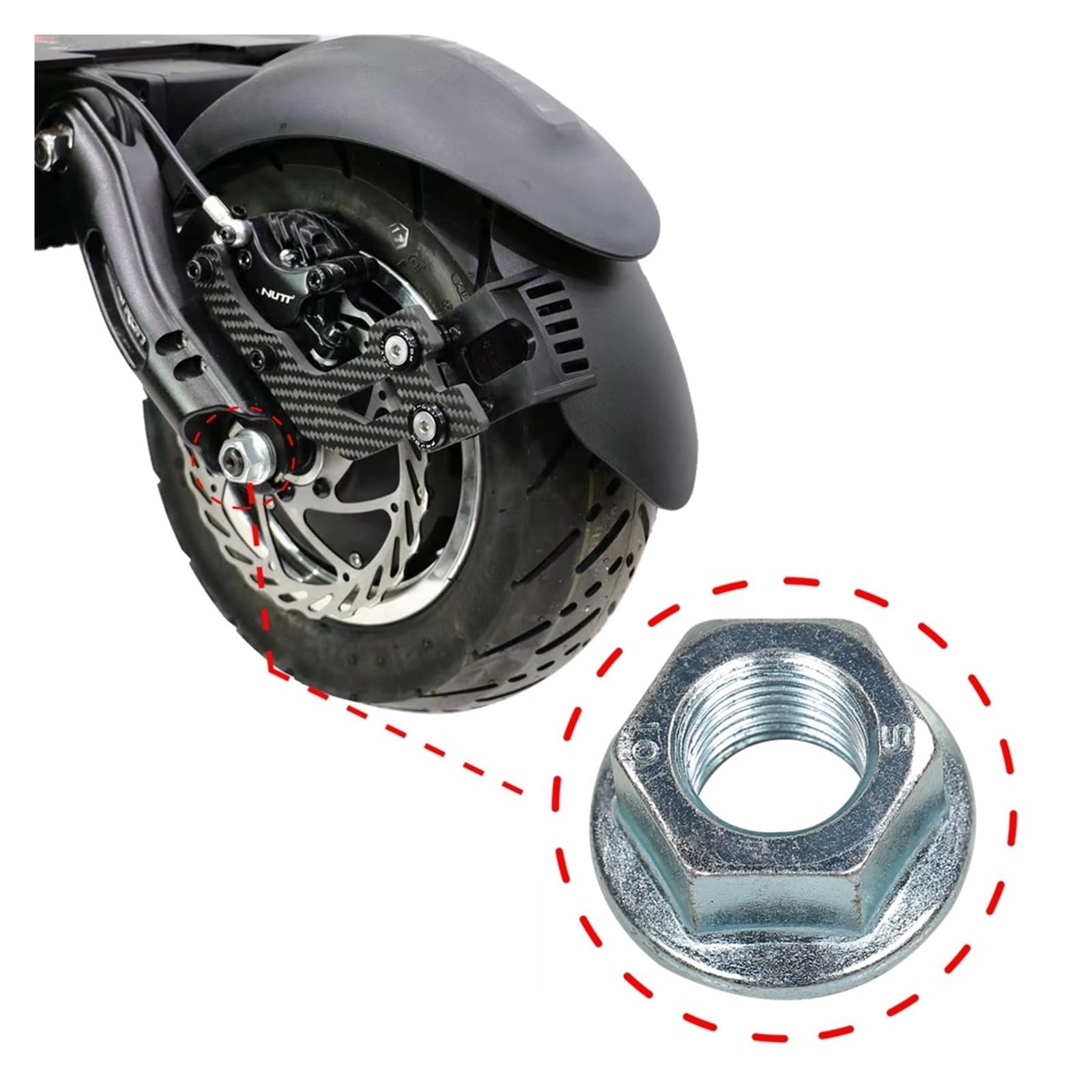 Uniwersalna żelazna nakrętka kołnierzowa M12 kompatybilna z ZERO 8 9 8X VSETT 8+ 9+ Dualtron Kaabo Mantis INOKIM OX skuter elektryczny do mocowania osi silnika(4 PIECES)