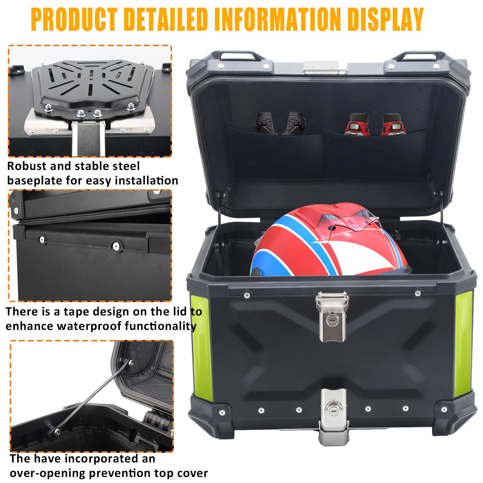 Kuferek motocyklowy Topcase, 55 l, ze stopu aluminium