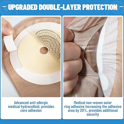 Miniatura 4 de 22 bolsas de colostomía suministros de ostomía, bolsa de ostomía drenable de una pieza para adultos con cierre, bolsa de urostomía de corte de 15 a