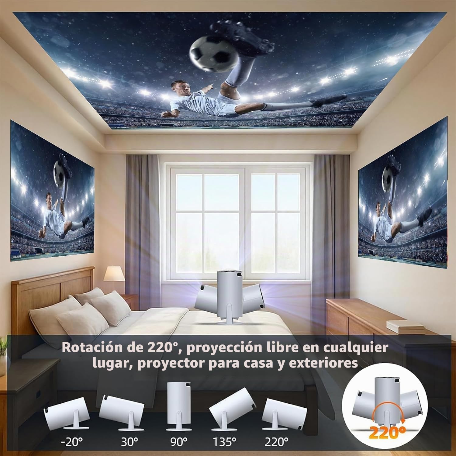 Proyector Native 720P Full HD 1080P compatible con WiFi Wireless Screen Mirroring Home Theater