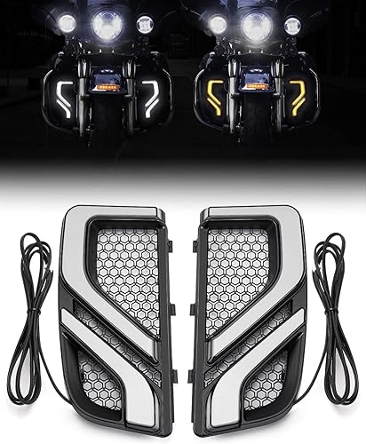KEMIMOTO Luz LED de giro para motocicleta, para carenado, rejillas inferiores, compatible con Touring Electra Glide Ultra Limited Road Glide