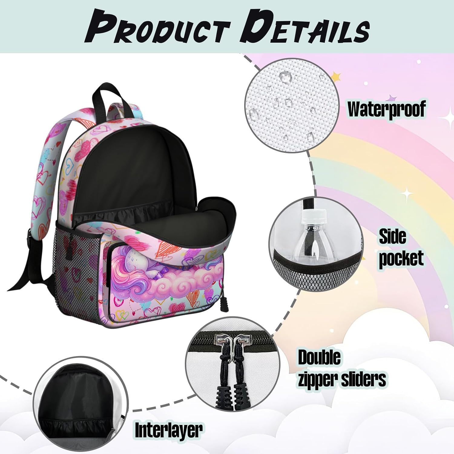 Unicorn Toddler Backpack Girls Cute Toddler