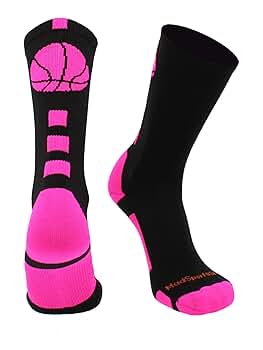 Wurts WSUP Basket Shirts ＆ Logo Socks Basketball Socks with Basketball Logo Crew Socks (Neon Green