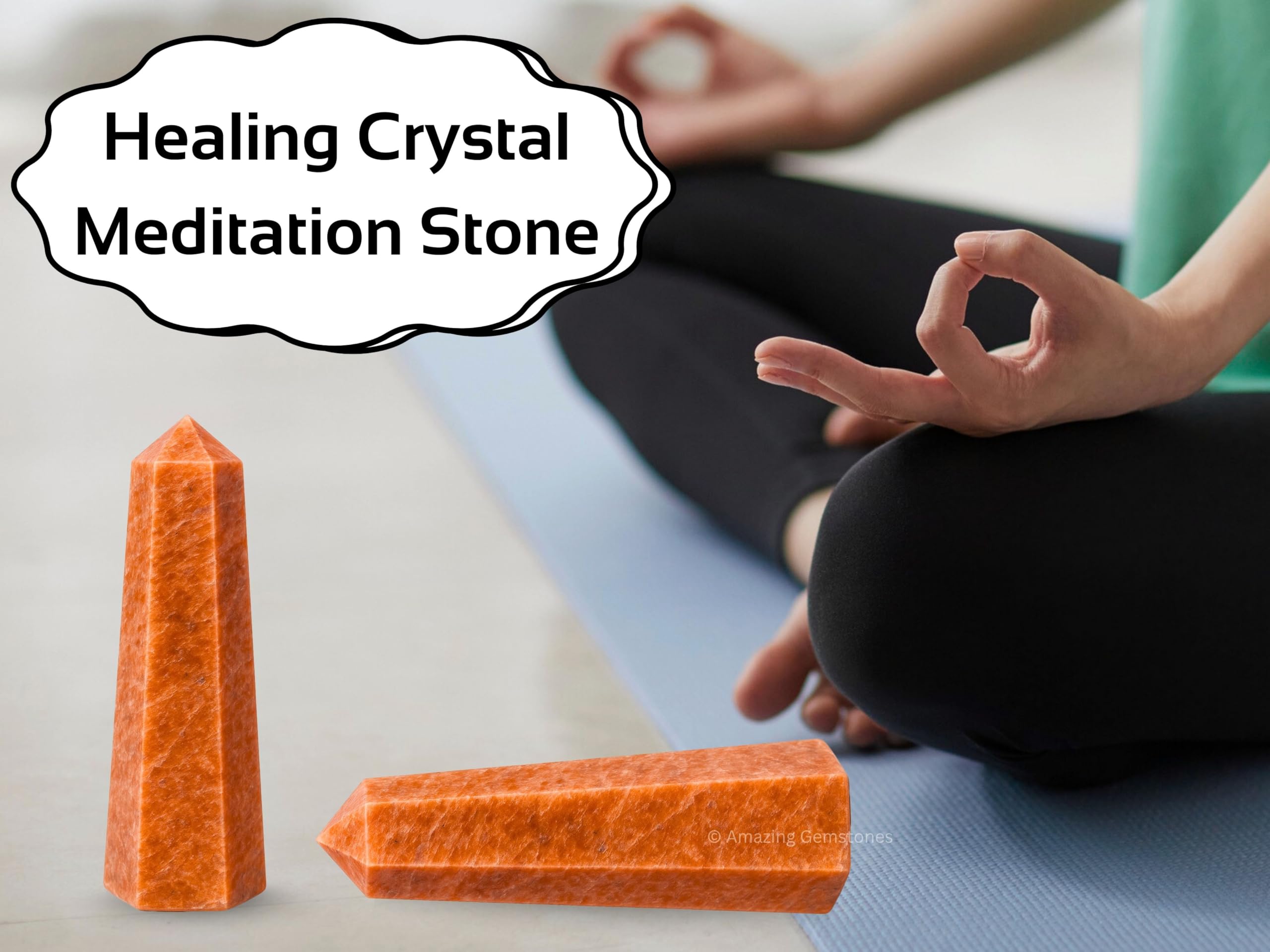 no.0182 菱形のガーネットとcrystal pillar Amazon.com: Amazing Gemstone Peach Moonstone Crystal Towers