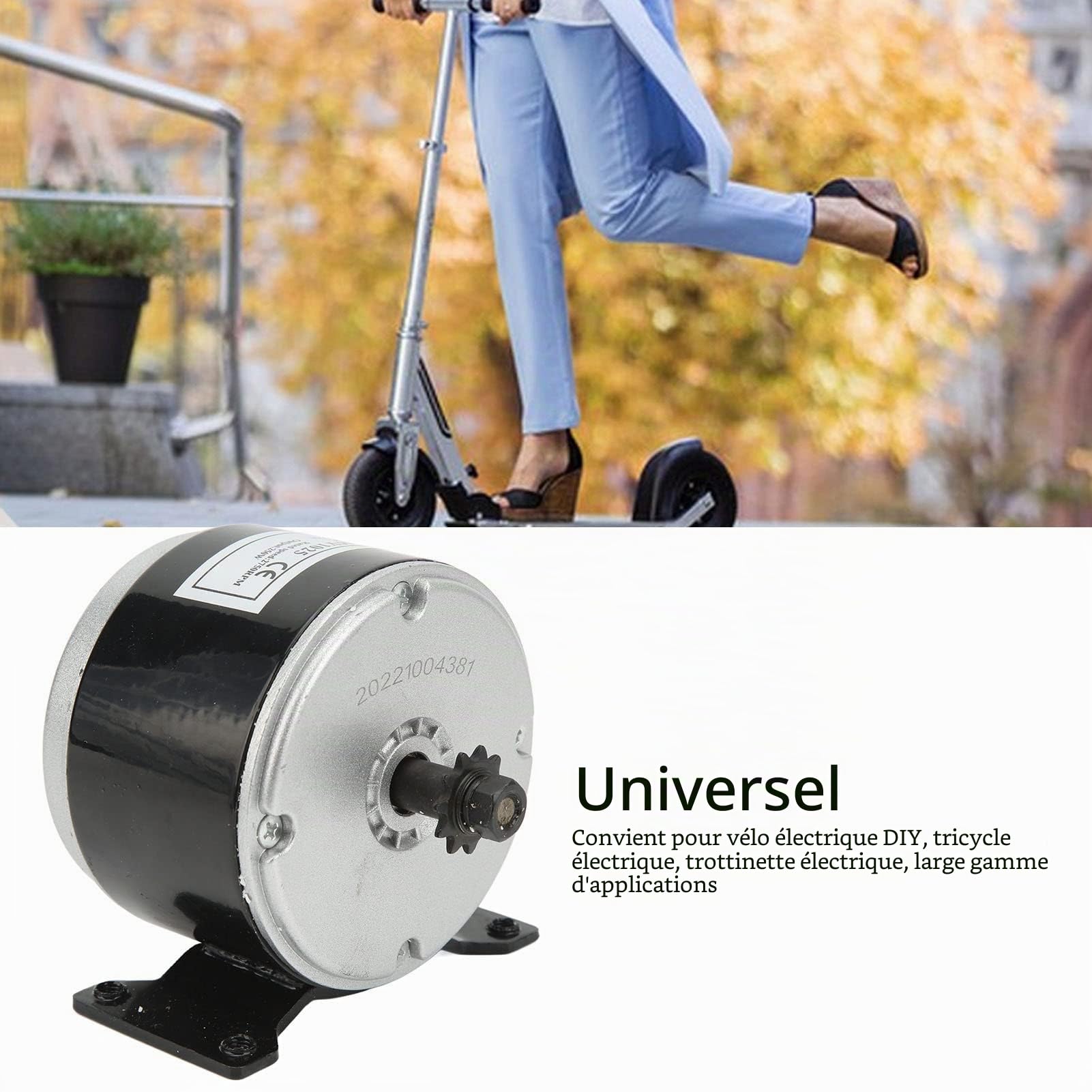 Moteur Brossé 24 V 250 W, 2750 Tr/Min Moteur Électrique Haute Vitesse pour Vélo Électrique, Scooter, Tricycle
