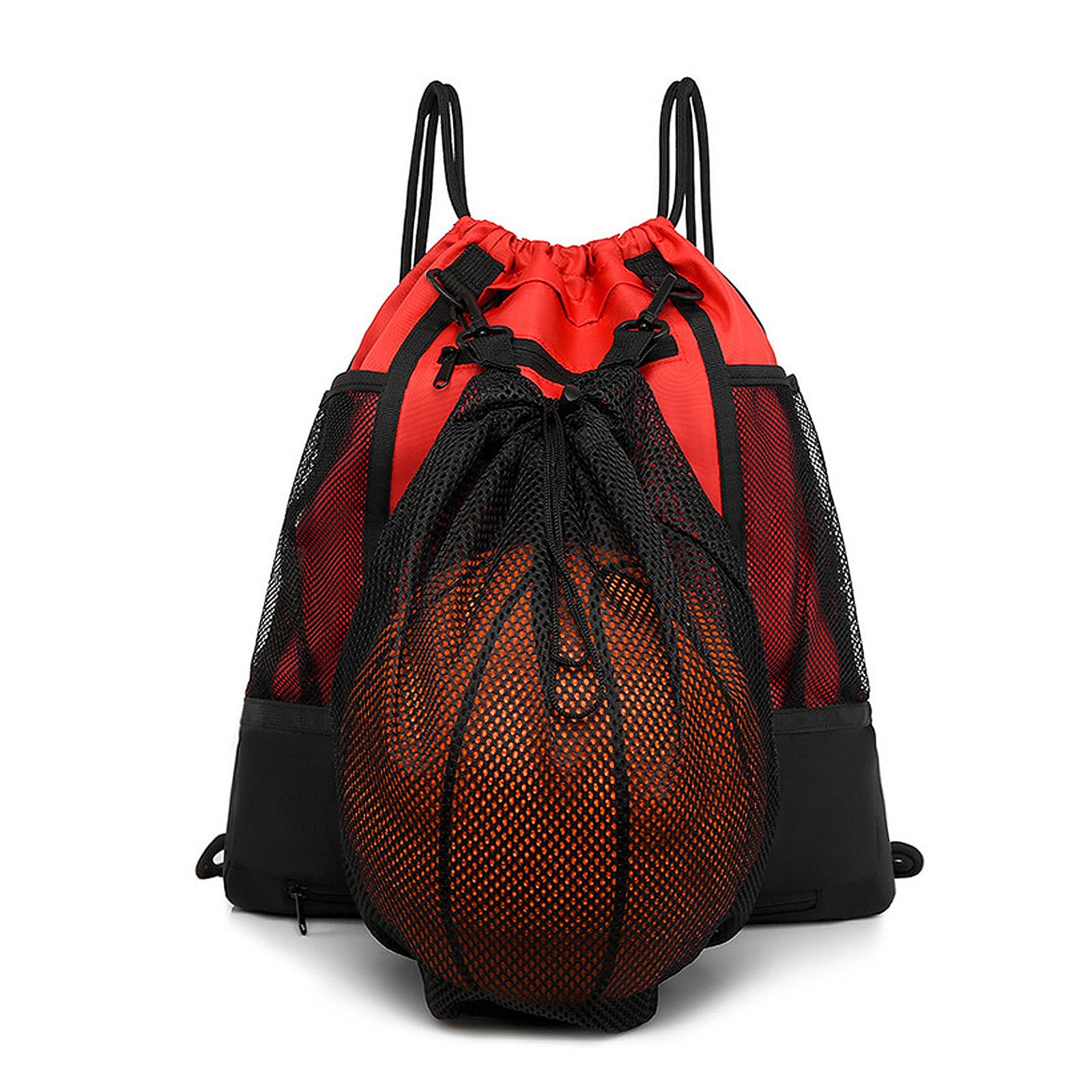 Borse da basket con coulisse, zaino pieghevole da calcio, borsa da palestra, borsa sportiva con doppie tasche portatili