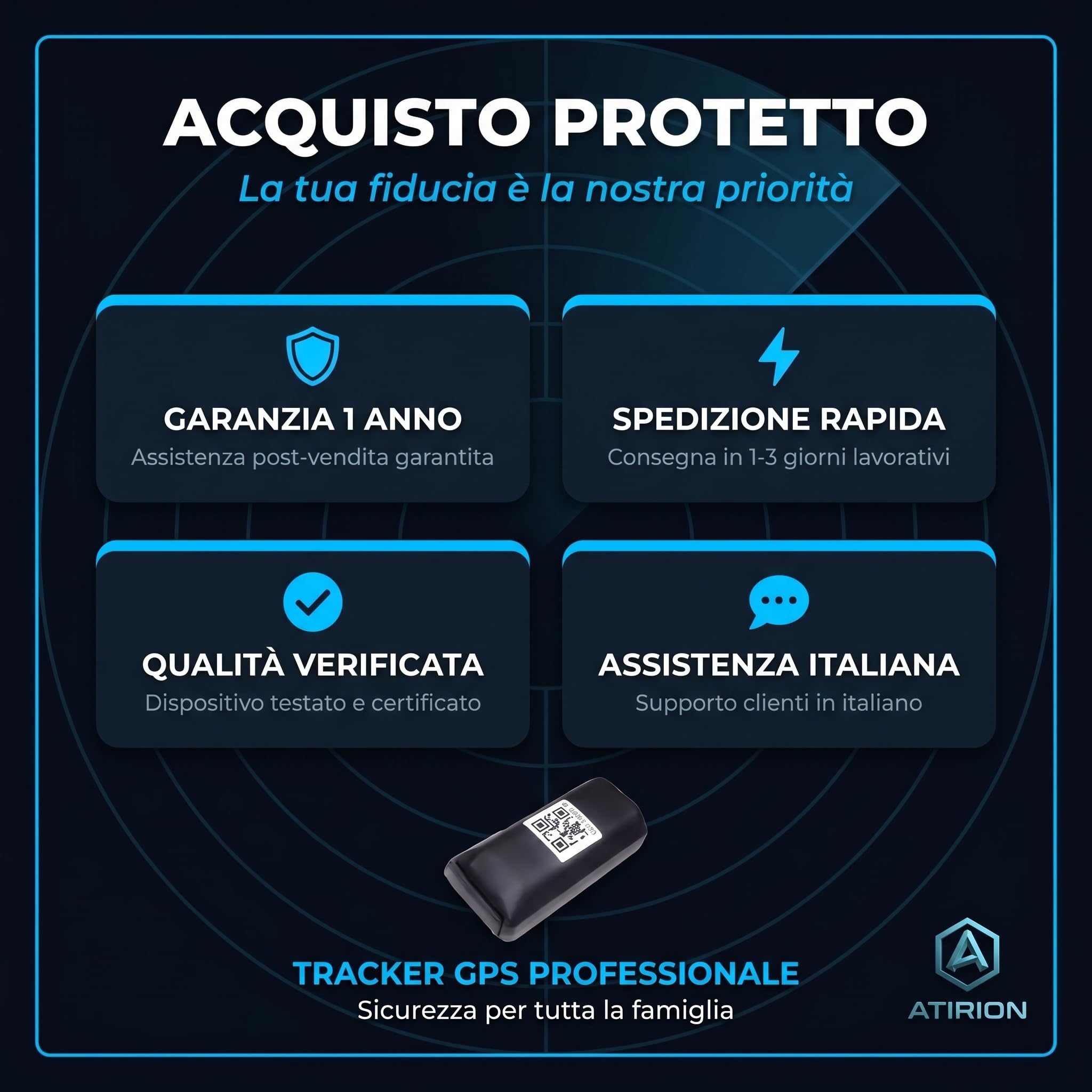 Localizzatore GPS Tracker in Tempo Reale - Microspia Antifurto per Auto Moto Camper e Veicoli - Tracciatore Portatile per Anziani e Animali con App e Geo-Fence - Rete Wi-Fi LBS (Nexus 360)