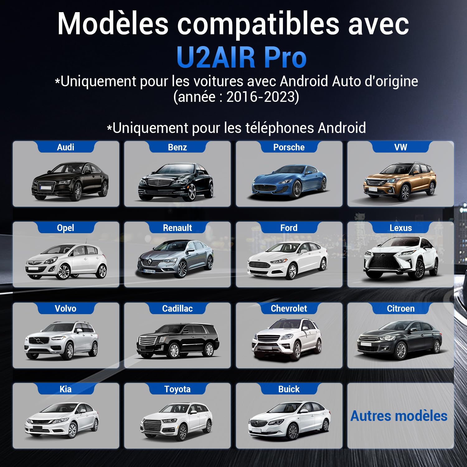 OTTOCAST-Android-Auto-sans-Fil-Adaptateur Wireless Dongle A2AIR Pro AA Adapter Plug Play Adaptador pour Les Voitures avec Android Auto(Année De Production: 2016-2024)