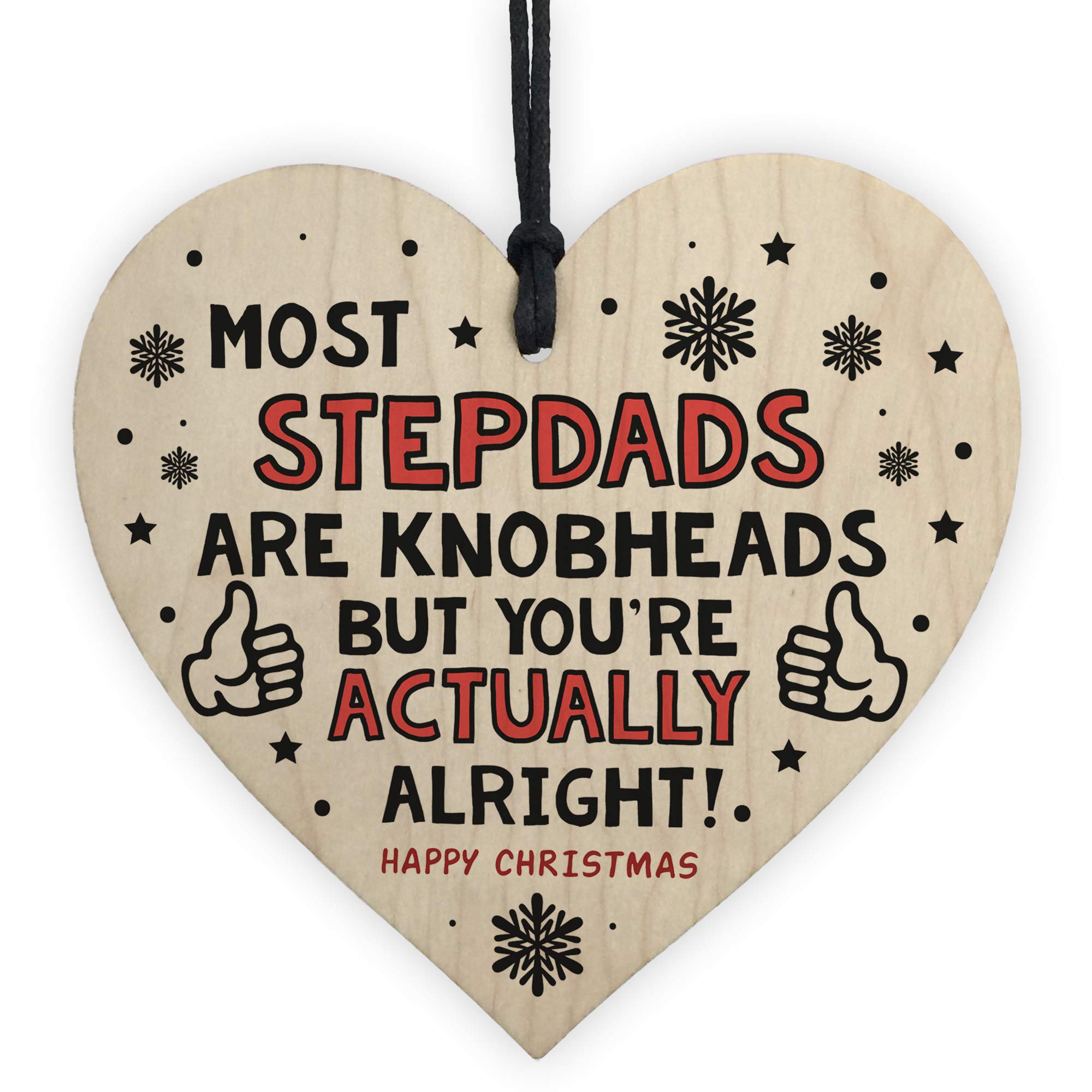 Funny Christmas For Step Dad Wood Heart Rude For Him For Him