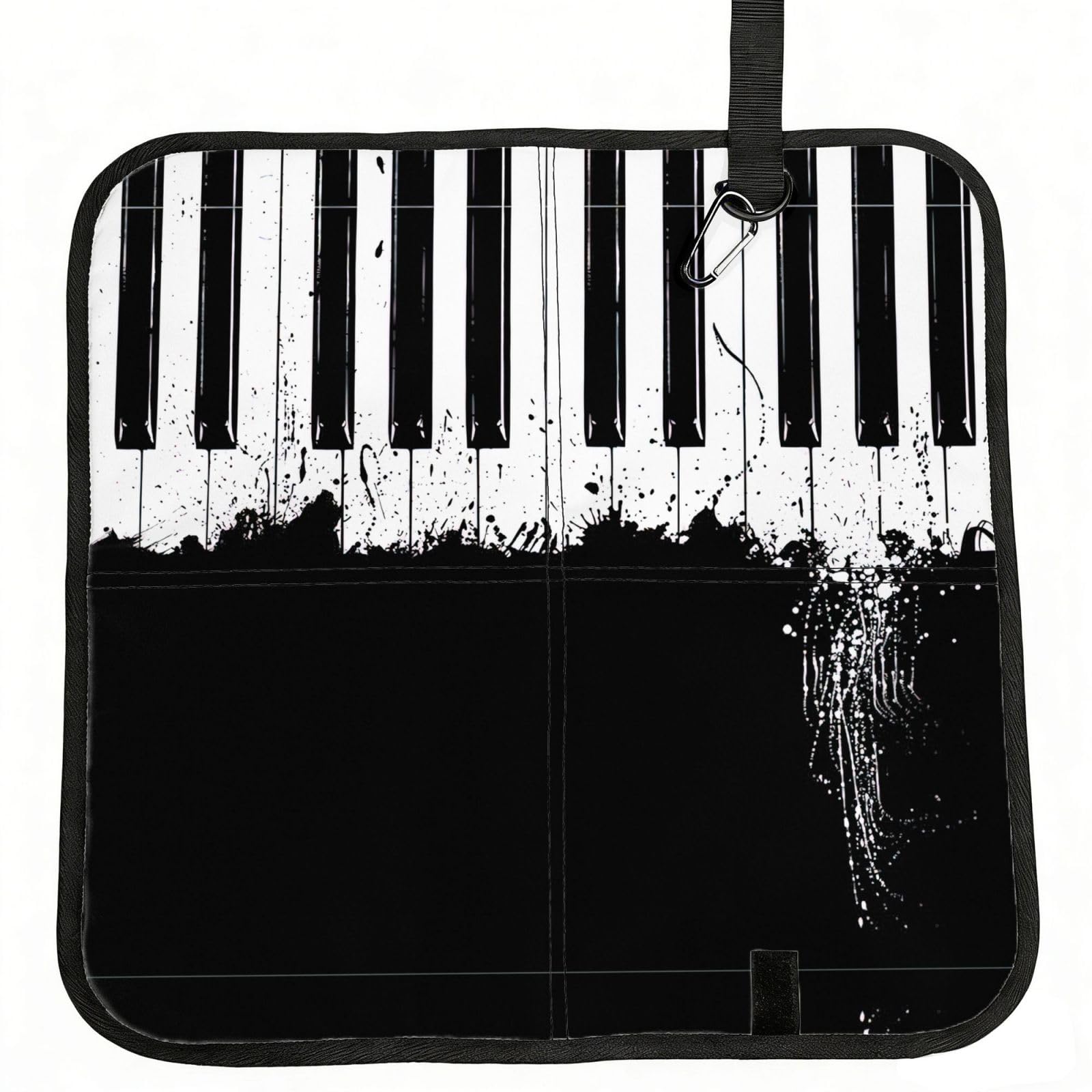 OKFSTY Piano Print Fold Away Seat Cushion Portable Outdoor Pad Polyester Bleacher Bench Mat Travel Picnic Pad