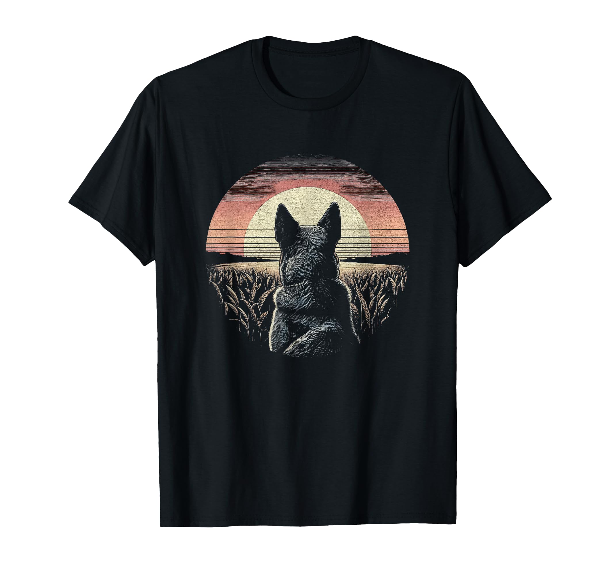 Vintage Australian Cattle Dog Blue Heeler Graphic Art Design T-Shirt