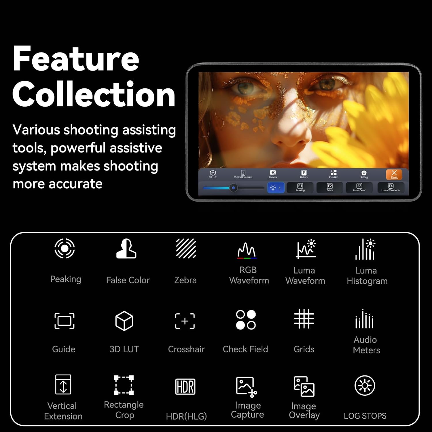 Portkeys LH7P 7'' Camera Monitor Wireless Control for FX3/FX30/ZV-1/ZV-E10/A1/A9II/A7SIII/A7CII/RX10/A7MIV/A7RIV/A7RV/RX0/A7MIII, R5/6(Mark II)/7/8, Z8/Z9, BS1H/BGH1, BMPCC 4K/6K(Pro), BS1H/BGH1