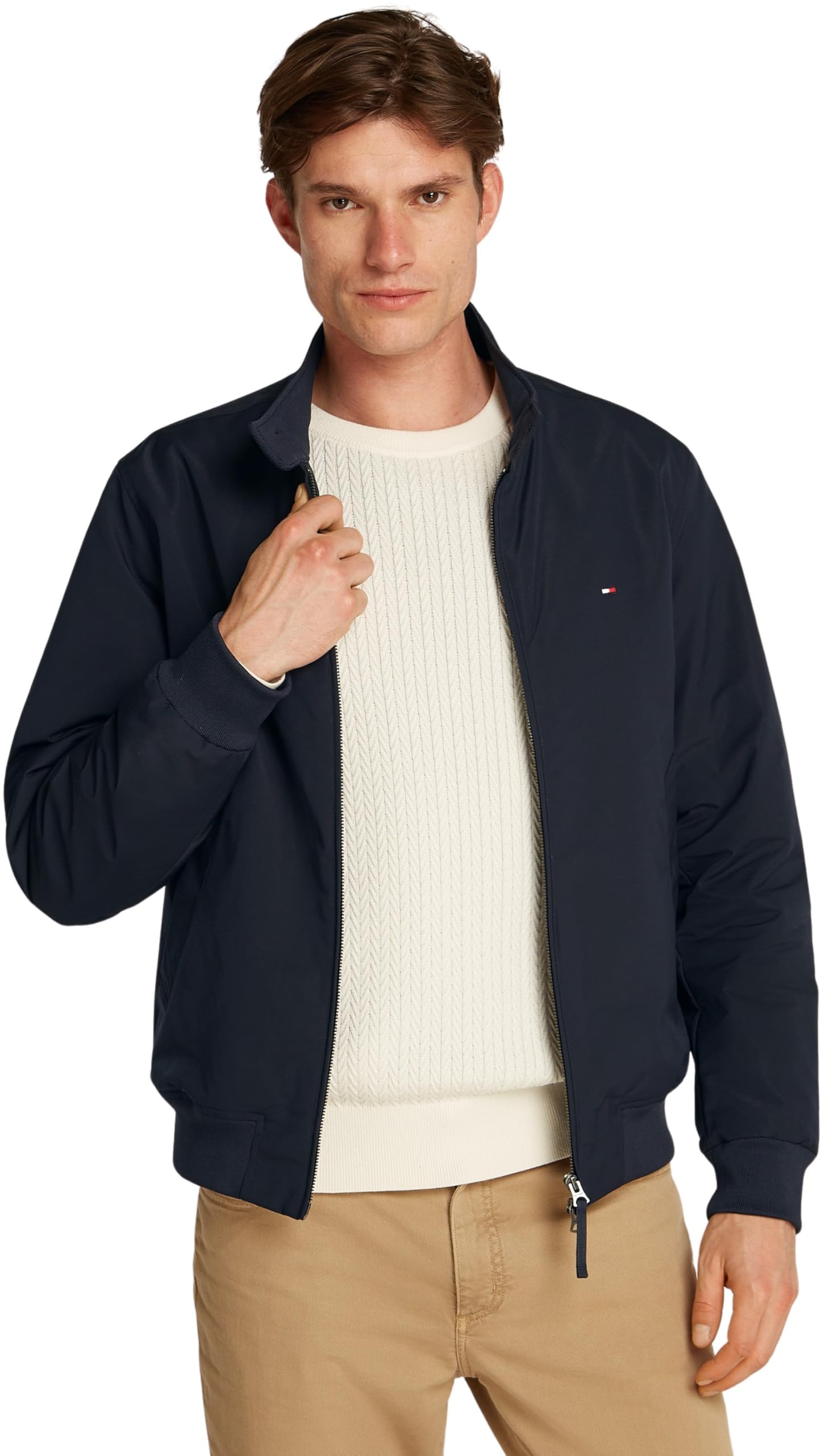 Tommy Hilfiger Herren Windbreaker Jacke Harrington Wasserabweisend