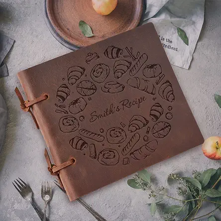 Personalized Genuine Leather Recipe Book, Custom Blank Cookbook...