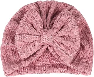 Chapéu turbante para bebê, turbante de algodão para recém-nascidos com laço, chapéu de hospital para bebês recém-nascidos meninas meninos acessórios para sessão de fotos