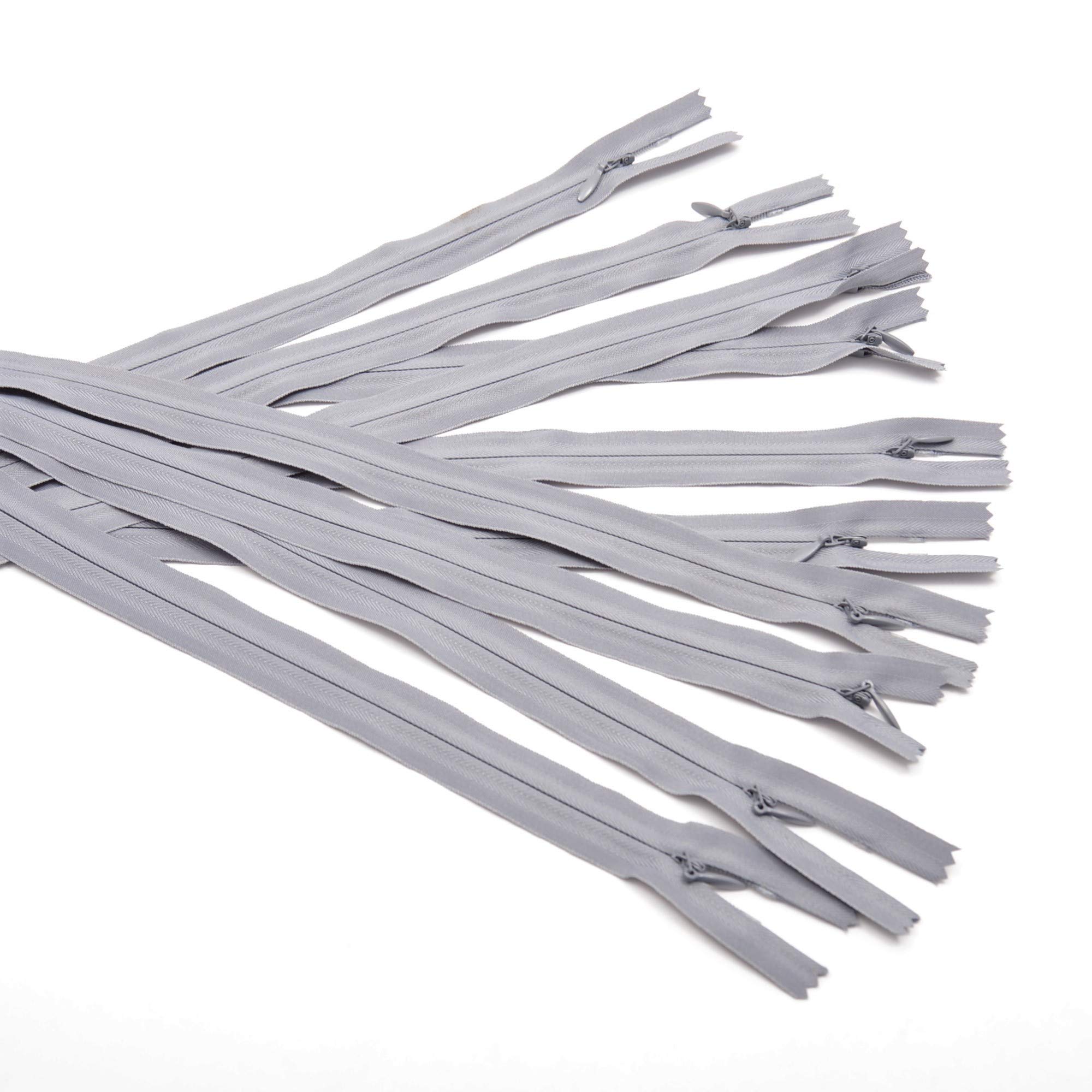 LEDUC Unsichtbarer Reißverschluss Nylon – 40 Cm, Grau, Für Näharbeiten (1 Stück)
