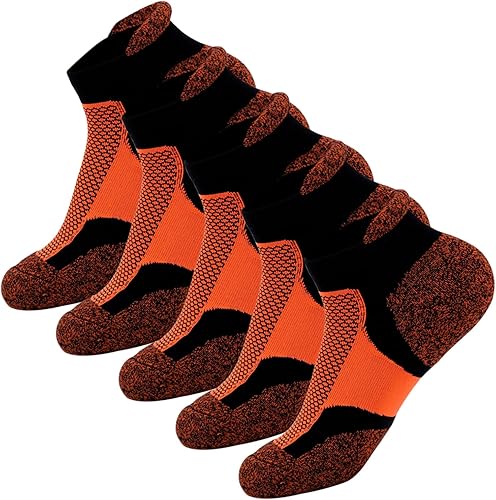 Miniatura 8 de Kodal Calcetines tobilleros con infusión de cobre, acolchados, atléticos, de corte bajo, súper cómodos, absorben la humedad, sin olor, con pestaña