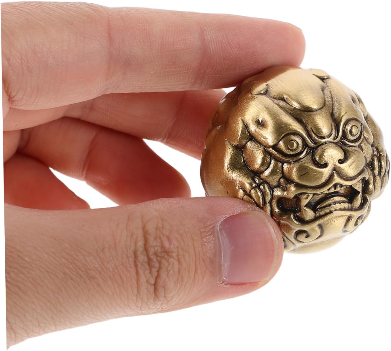 Chinese Brass Baoding Ball Hand Exercise Tool for Therapy Wrist Strength Vintage Feng Shui Decor Portable for Seniors Durable Aesthetic Design