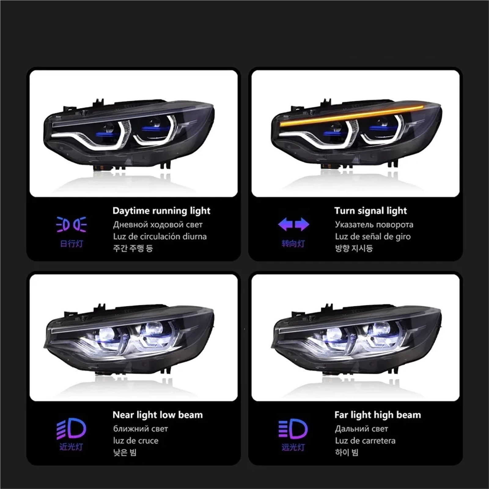 Amazon | 車 4 シリーズ M4 F36 F32 ヘッドライト 2013-2019