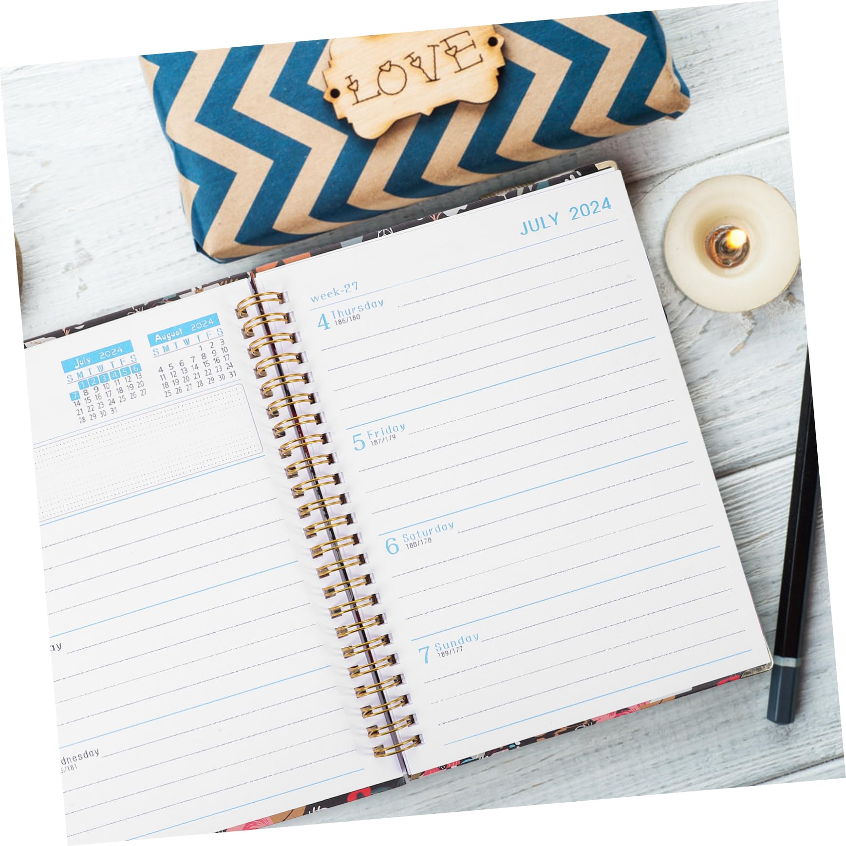 Lurrose 4pezzi Pianificatore Accademico Portatile Organizer Compatto Per Agenda Settimanale e Mensile Per Studio e Lavoro Pagine Per Note e Pianificazione