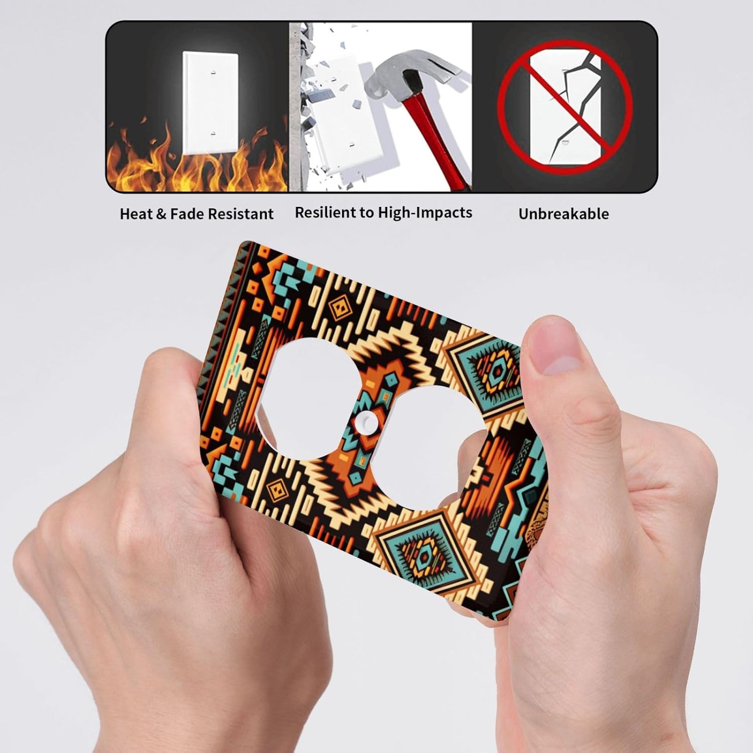 Duplex Receptacle Outlet Wall Plate 1-Gang Single Decorative Light Switch Cover Faceplate