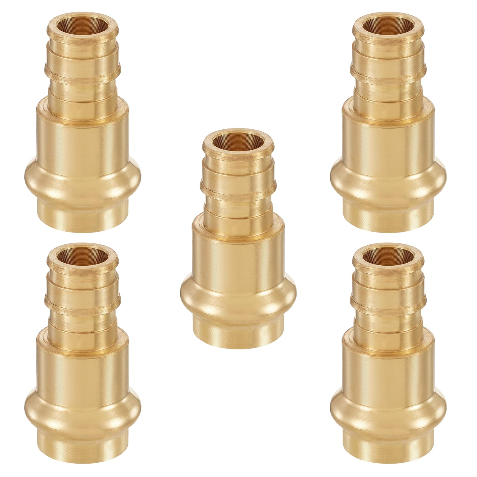 Conectores de expansión de Cobre PEX A de 1/2 Pulgada, Acoplamiento de expansión PEX-A de 1/2" para conexión de tuberías de Cobre y PEX (Paquete de 5, Material de latón LF) (PEX1960183)
