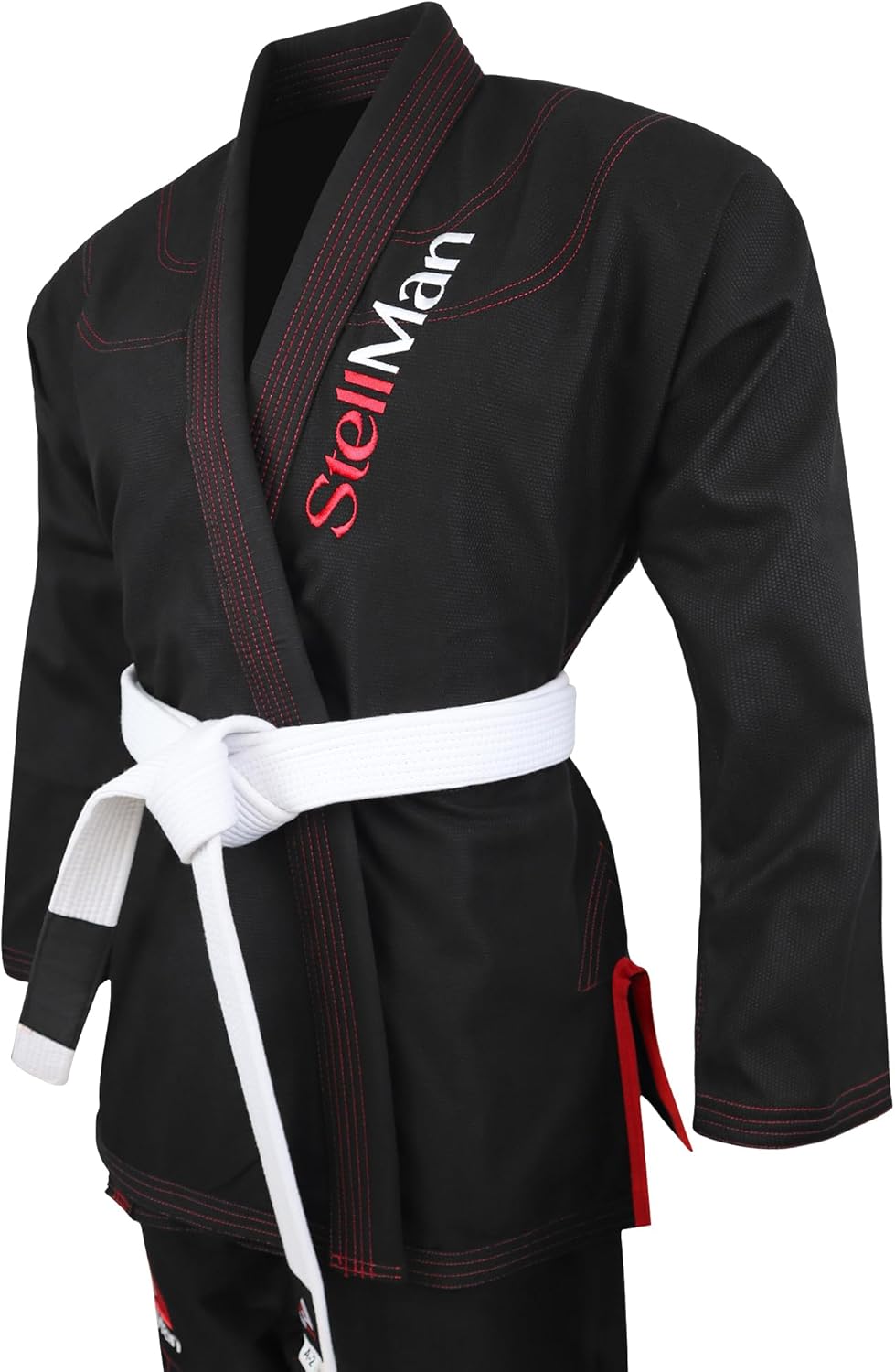 BJJ Brazilian Jiu Jitsu Gi for Men Lightweight Preshrunk Cotton IBJJF Approved Black Uniform free White Belt
