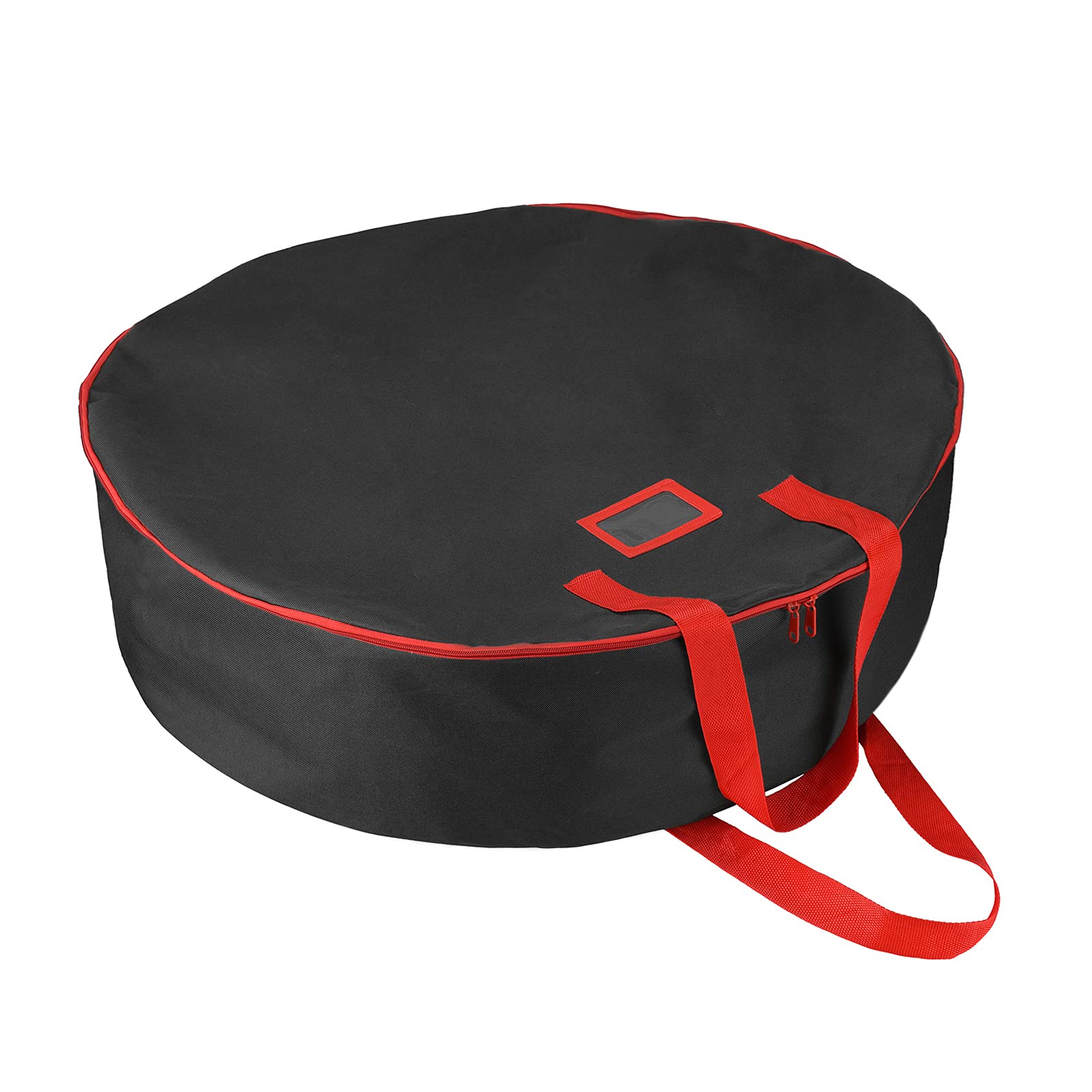 KHBNHJ Christmas Wreath Storage Bag, Wreath Storage Container Xmas Wreath Storage Bag with Handle for Christmas Halloween Thanksgiving Artificial Wreaths-Black,76CM
