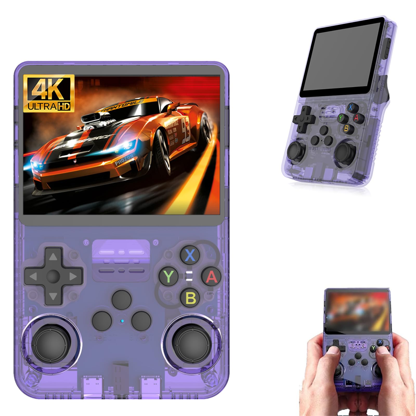 Keyboy™ - 2024 Best Keyboy Game Console,Retro Handheld Game Console With Built In 17800+ Games,Portable Retro Video Game Console,4k 3.5 In Hd Screen,Supports Two-Person Tv Play (64G,Purple)
