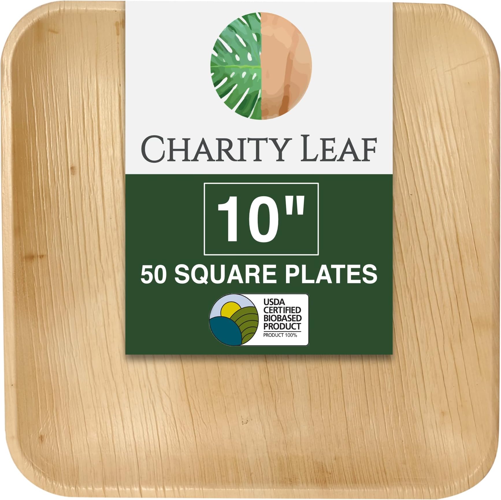 Wild Leaf Tableware 10 Inch Palm Leaf Plates 25 Pack Sturdy and EcoFriendly