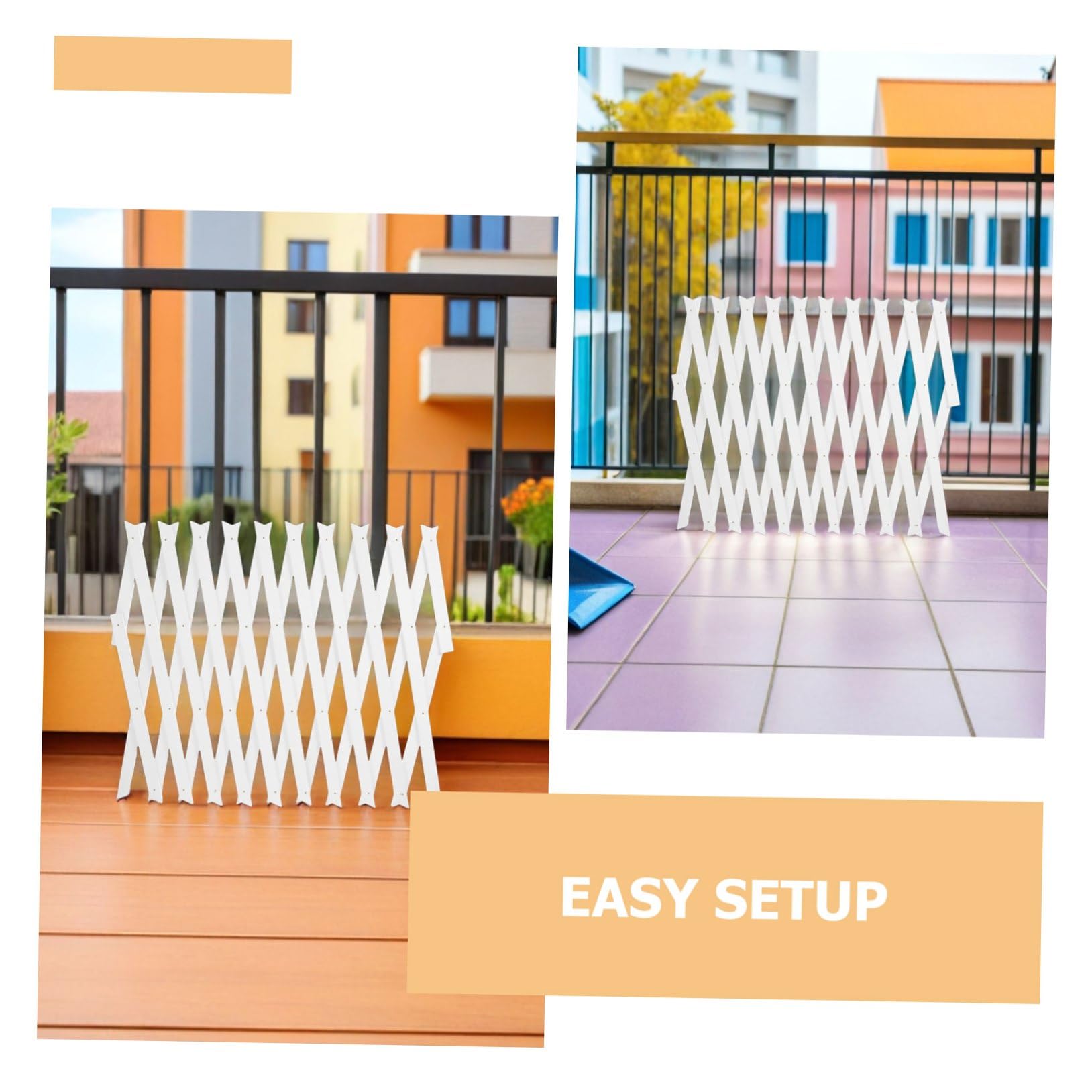 Enrejado de Madera Blanco Extensible 2 Piezas 44 Cm para Jardín y Plantas Trepadoras, Valla Ajustable para Interior y Exterior, Panel Decorativo para Enredaderas y Paredes