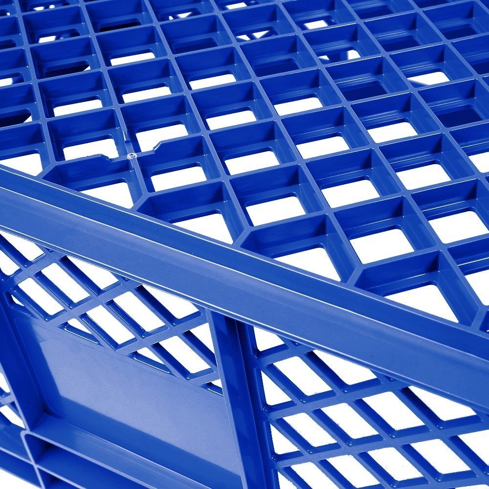 Juego de 6 cestas perforadas y apilables, calidad industrial, aptas para alimentos, 600 x 400 x 240 mm, color azul