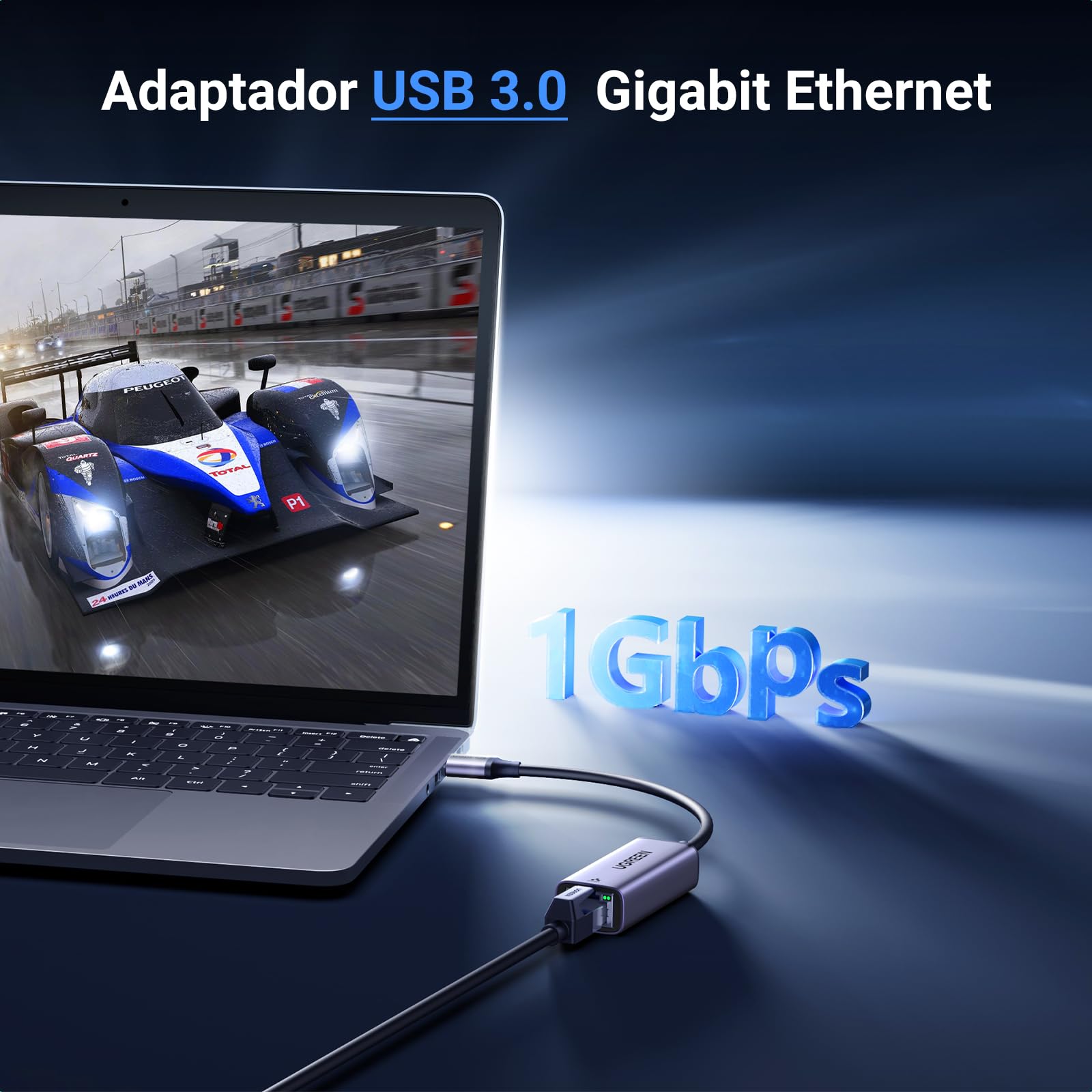 UGREEN Adaptador de Red USB 3.0 a Ethernet Gigabit 1000Mbps Compatible con Consola de Switch Convertidor Rj45 Giga LAN Tarjeta de Externa para Xiaomi Mi Box S Macbook PC