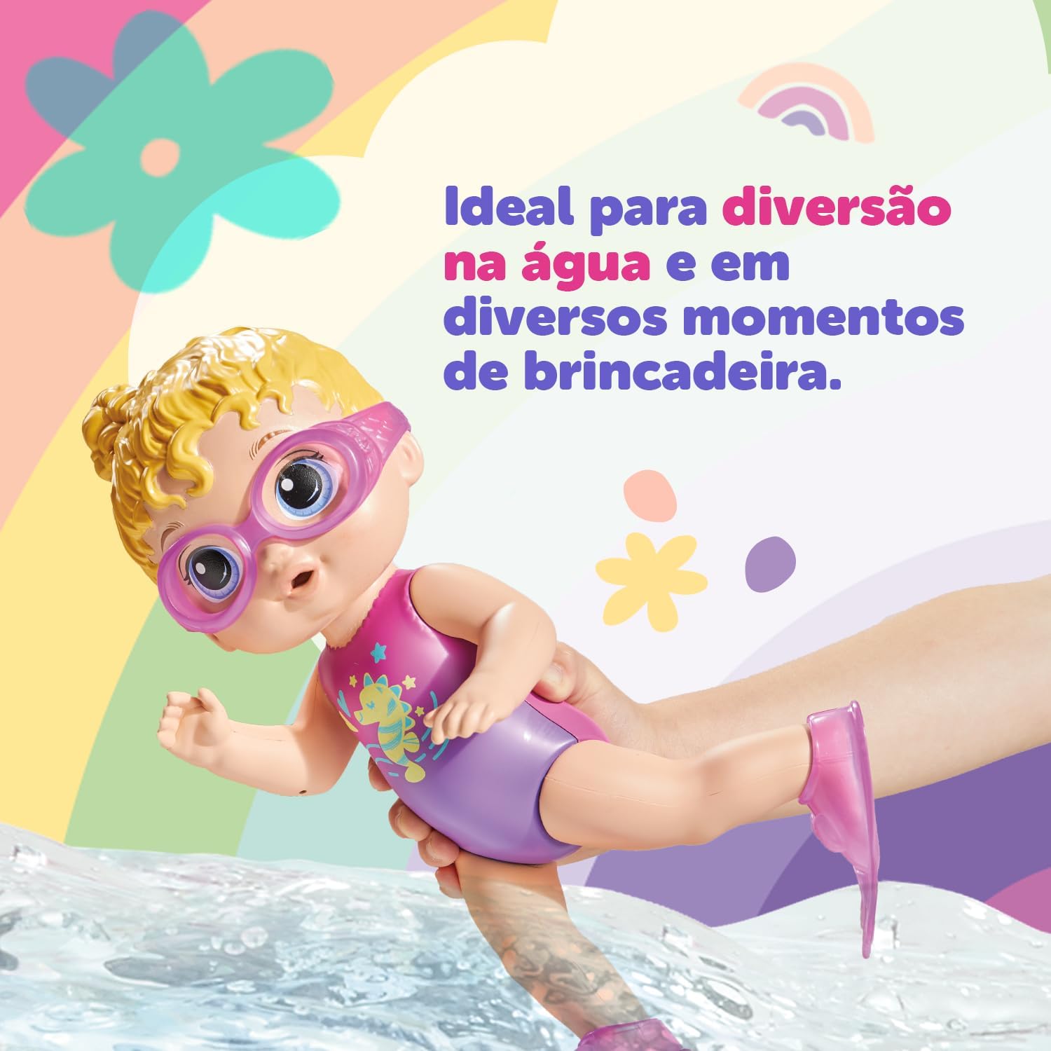 Baby Alive, Boneca, Sunny Swimmer - Cabelos Loiros, Acessórios Inclusos, 25 cm - A partir de 3 Anos Baby Alive, Boneca, Sunny Swimmer - Cabelos Loiros, Acessórios Inclusos, 25 cm - A partir de 3 Anos