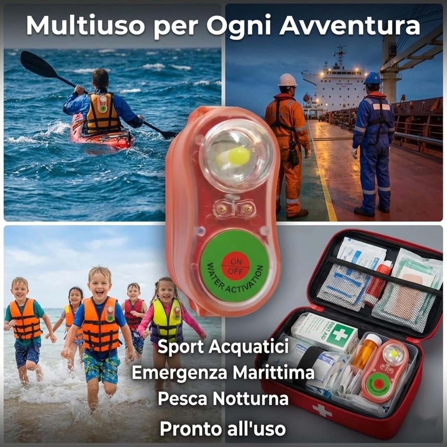 Generico Gilet di Salvataggio Luce A LED - LED al Luce Stroboscopica Giubbotto Salvavita Flash, per Sopravvivenza in Acqua di Emergenza per Una Maggiore visibilità e Sicurezza