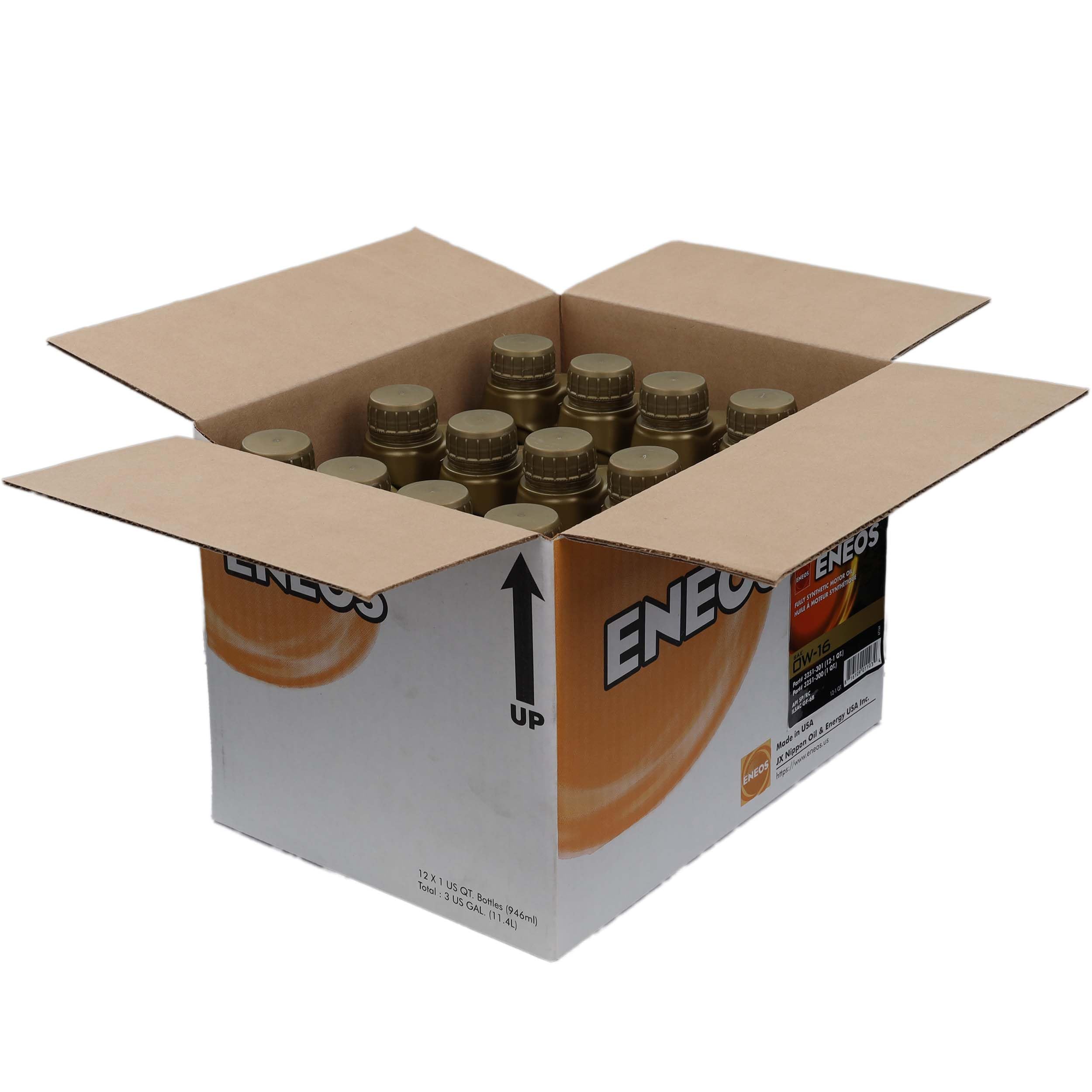 Amazon.com: ENEOS 0W-16 Fully Synthetic Motor Oil, 12 Qt : Automotive
