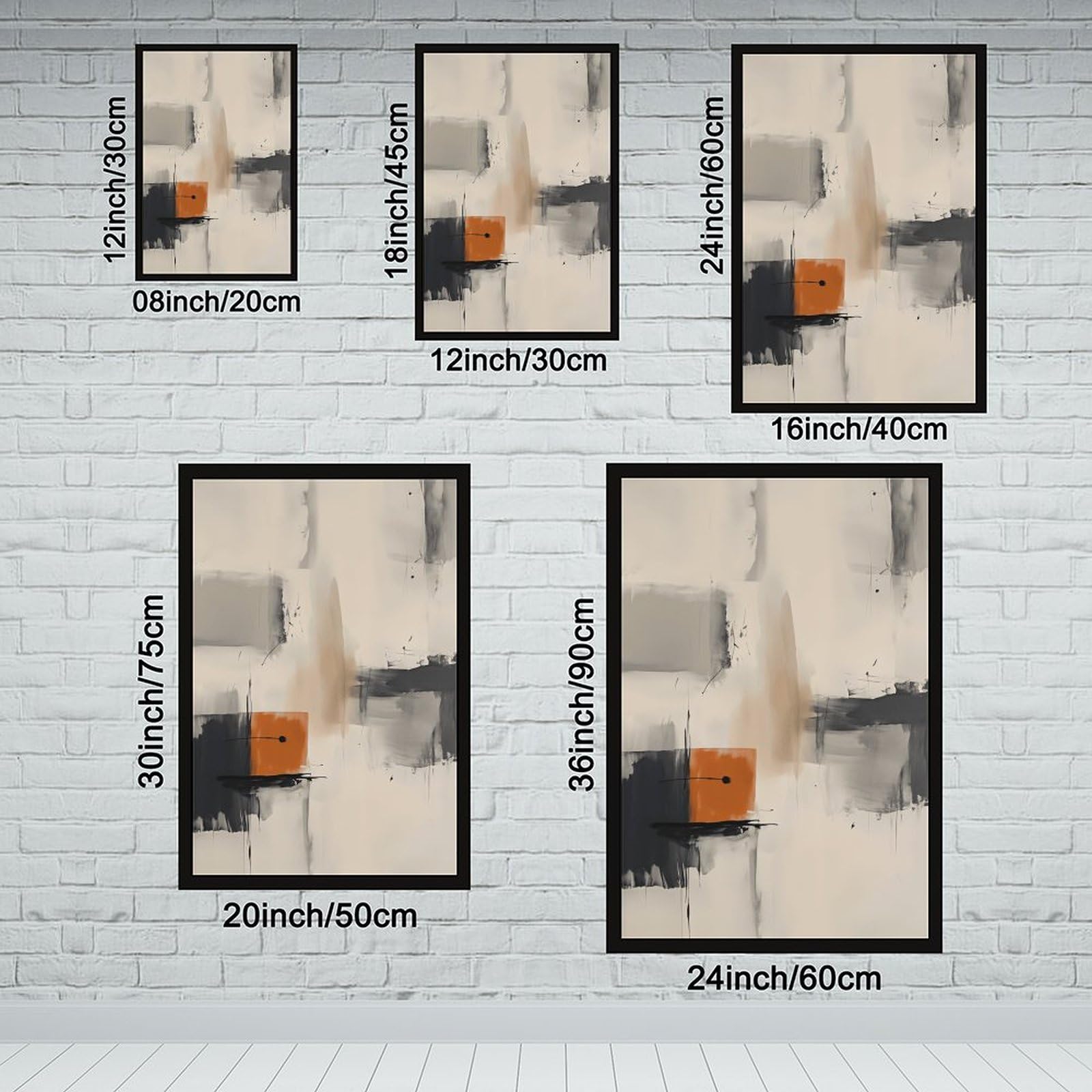 ELKPDOE Warmes neutrales Poster mit sanftem orangefarbenem Akzent, abstraktes und minimalistisches Poster, 7 Leinwandposter, Schlafzimmer-Dekor, Sportlandschaft, Büro, Raumdekoration, Geschenk