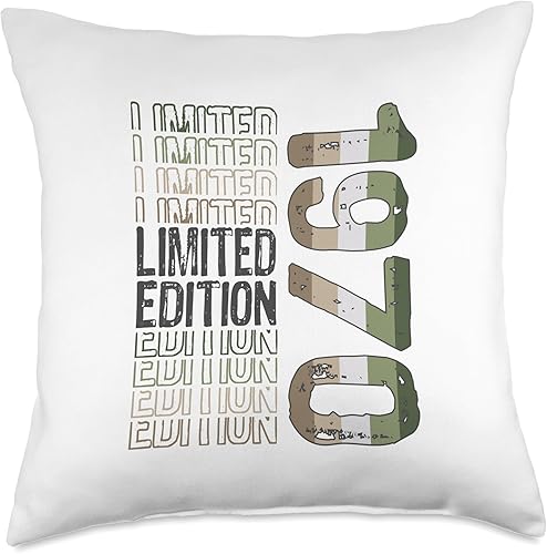 Limited Edition Vintage 1970 Retro Birthday Throw Pillow