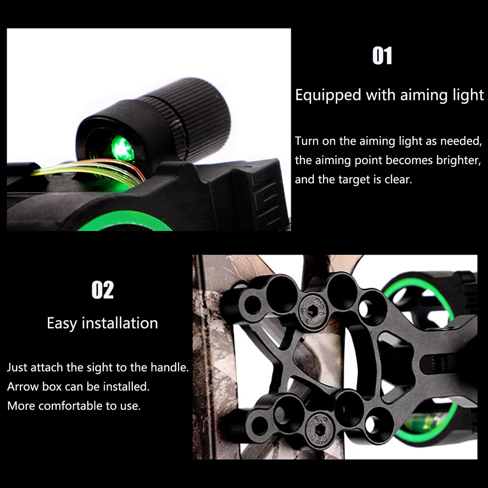 Compoundbogen Visiere 5 Pin Bogenvisier Jagdvisier Mikro Einstellbar Bogenschießen Zubehör Linkshänder und Rechtshänder Compoundbogen Anblick