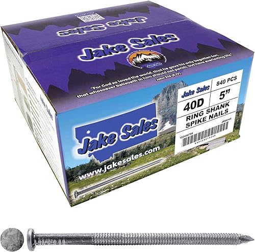 Miniatura 7 de Jake Sales Clavos de granero de poste con revestimiento de vinilo recubierto de vinilo de 5 pulgadas. 40D - 5 libras ~ 140 clavos. Se utiliza