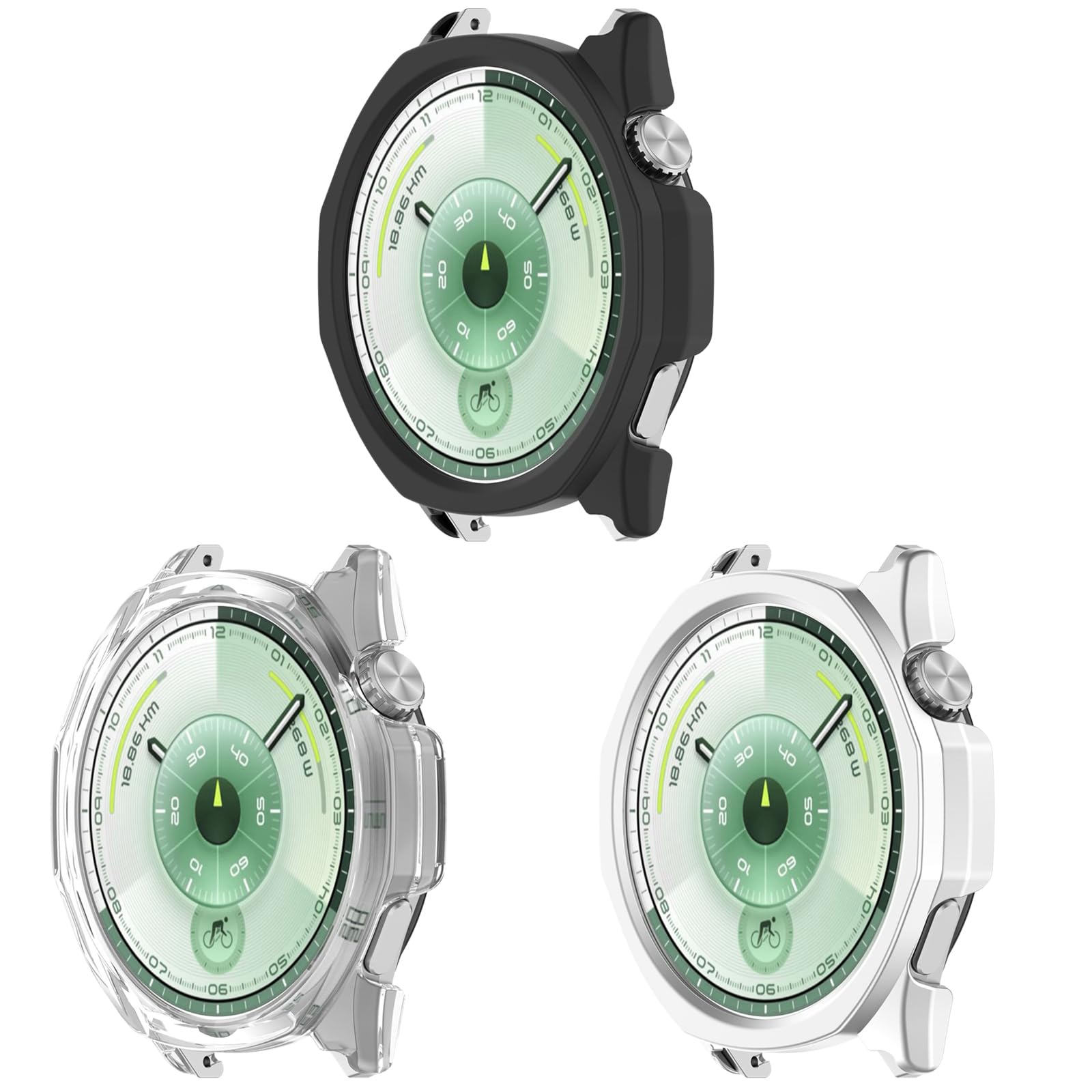 3-Pack Compatible for Huawei Watch GT6 46mm Case Hard PC Protective Bumper Cover Case for Huawei Watch GT6