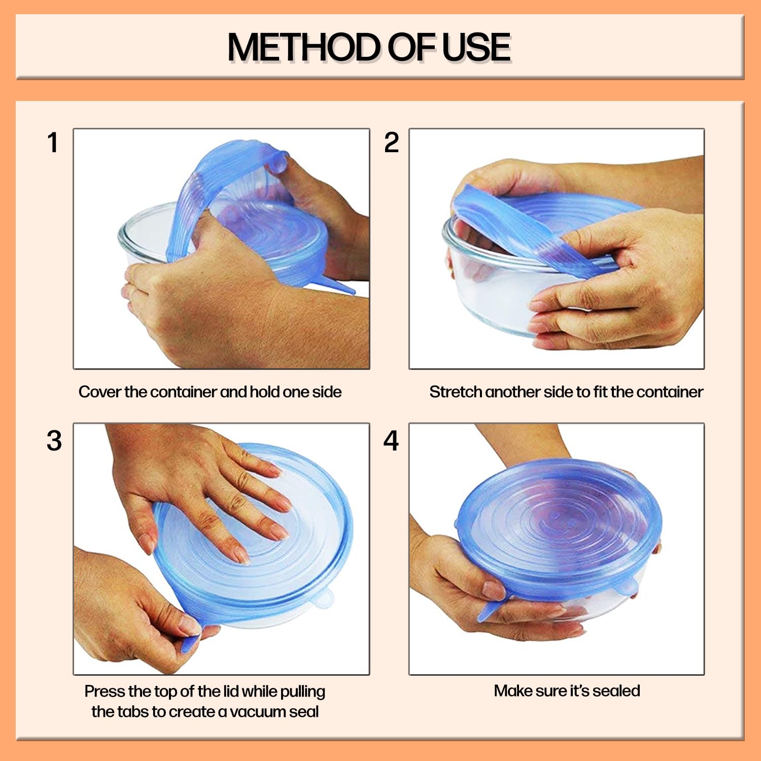 Coperchi In Silicone Estensibili 12 Pezzi - Senza BPA, Per Conservazione Alimenti - Foto 2