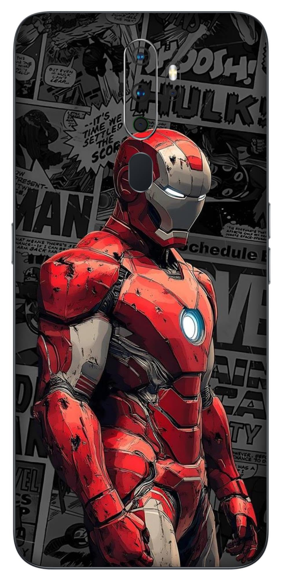 premium vinyl printed mobile back skin sticker compatible for oppo a5 2020 with easy and self installation kit - (super hero - 20)