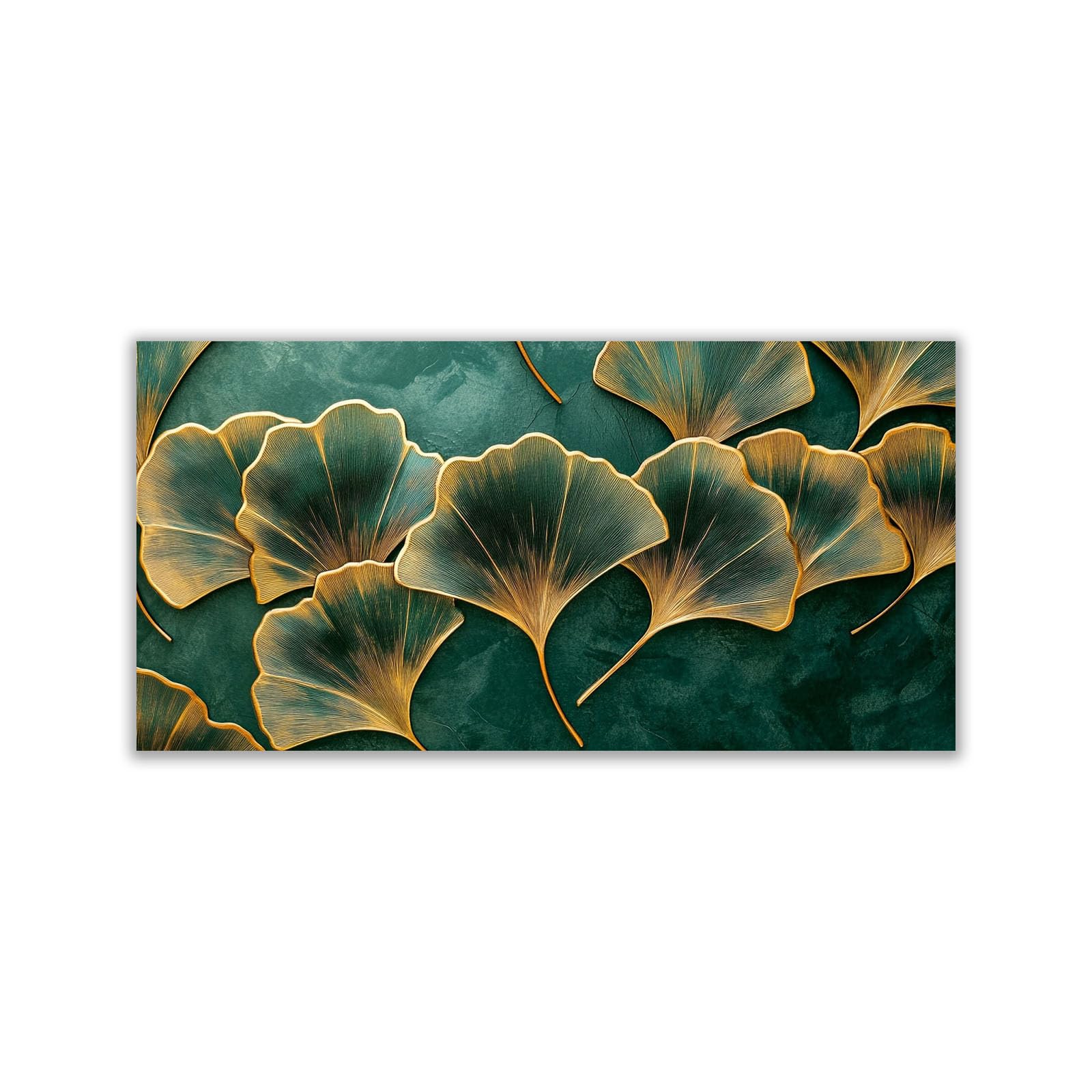 AMXBZC Nowoczesne obrazy Vintage kwiatowy dzieła sztuki na płótnie natura, zielona roślina liście plakat ścienny do salonu sypialni (zielony-70x140cm bez ramki