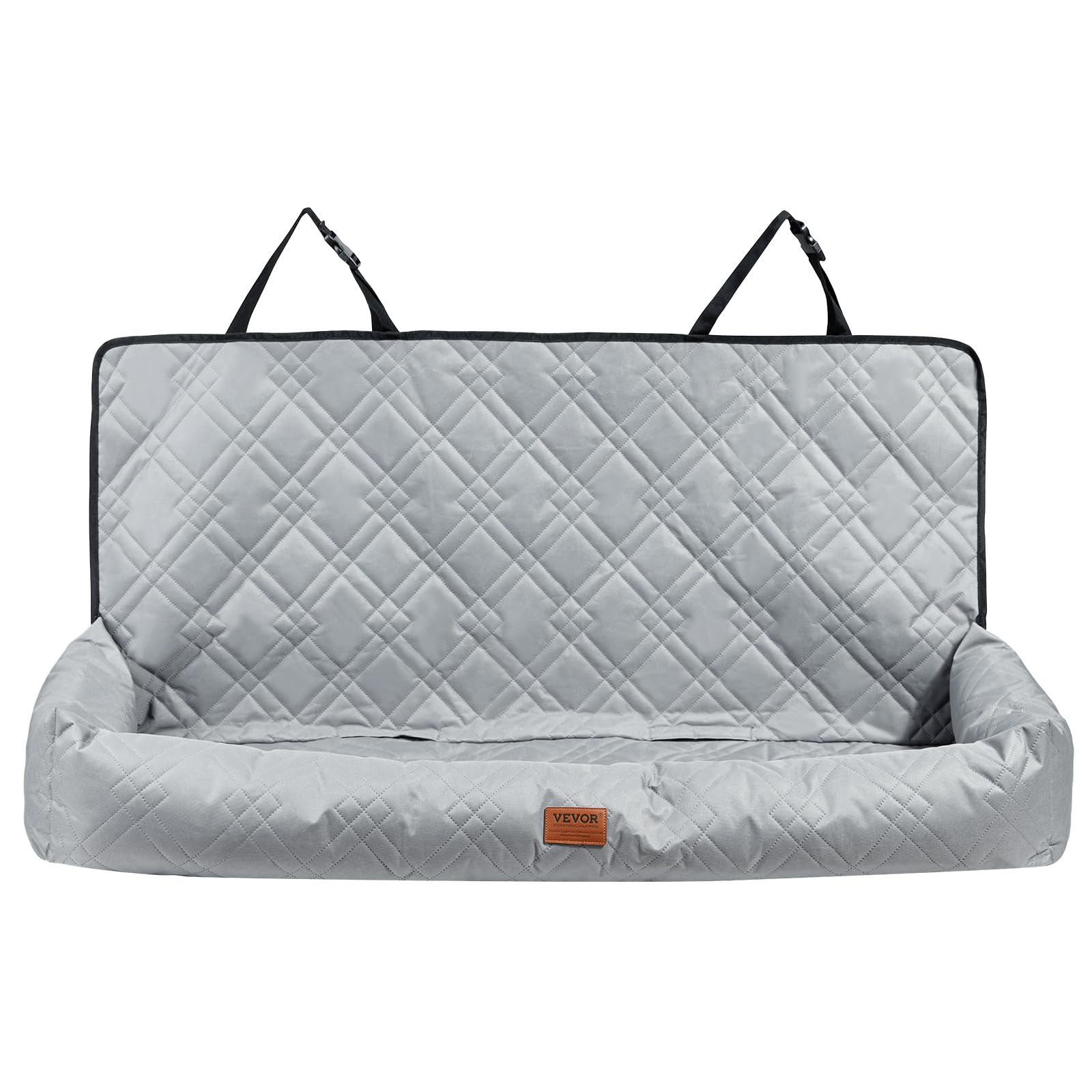 VEVOR Asiento de Coche para Perros 45 kg Asiento de Seguridad para Mascotas Asiento Elevador Impermeable con Correa de Seguridad con Clip Acolchado de Algodón PP Silla para Coche para Mascotas, Gris