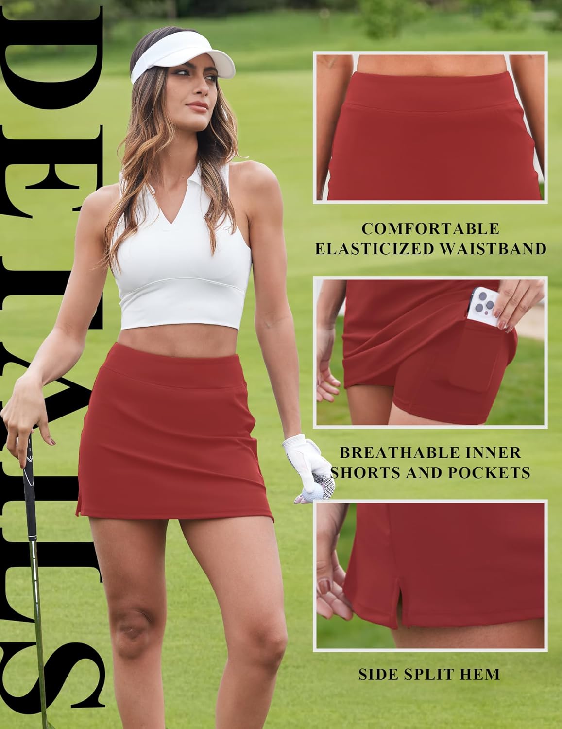 FireSwan Womens Tennis Skirt with Pockets High Waisted Golf Skorts Running Workout Skirts Summer Athletic - Image 4