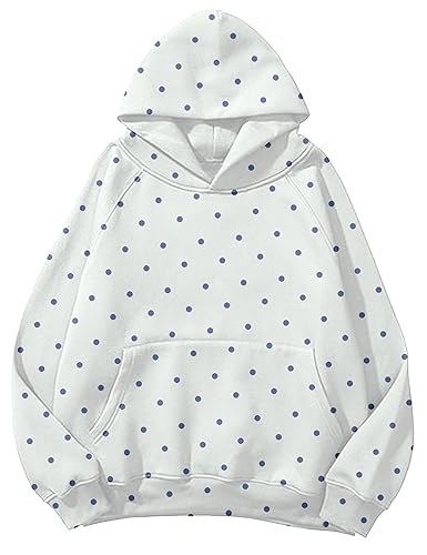 Lauweion Women Solid Basic Fleece Letter Loose Hoodie Sweatshirt Long