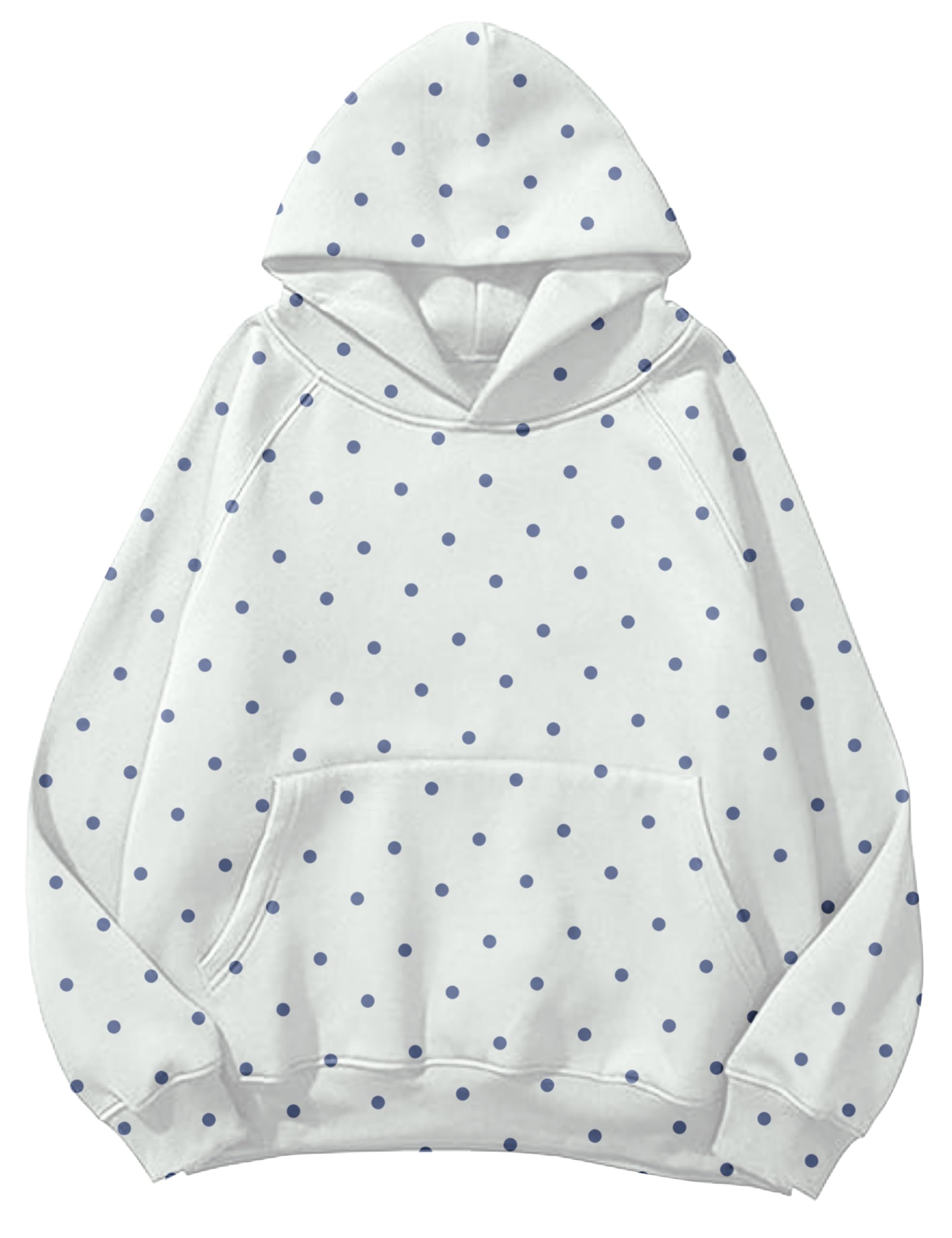 Lauweion Women Solid Basic Fleece Letter Loose Hoodie Sweatshirt Long Sleeve Kangaroo Pocket Drop Shoulder Pullovers Top